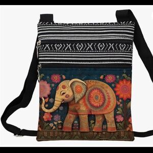 NWT Beautiful Elephant Messenger Bag